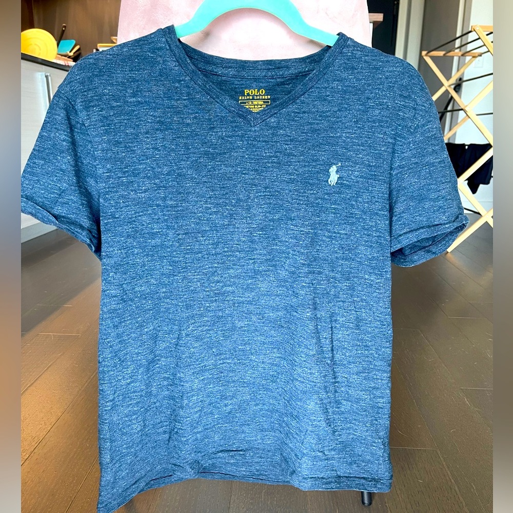 Polo Ralph Lauren V Neck T Shirt size youth Large